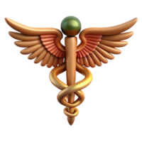 serene abstract Caduceus, Hermes' staff, medical symbol, authentic png