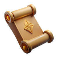 extraordinary artistic A single, ancient scroll, with cryptic symbols, high resolution png