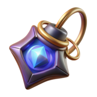 vibrant modern A single, magic amulet, pulsing with energy, professional png
