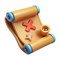 dramatic abstract A single, treasure map, marked with an X, exclusive png