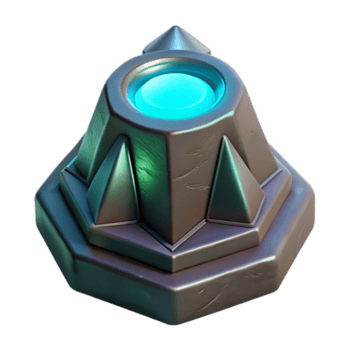 magnifico astratto un' separare, antico artefatto, raggiante con sconosciuto potenza, autentico png