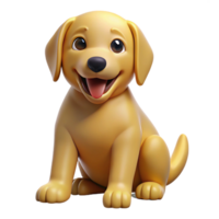 dramatic modern A playful golden retriever puppy, sitting and panting professional png