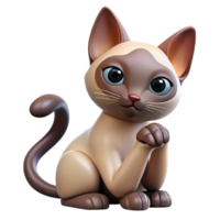 impressive contemporary A sleek Siamese cat, grooming its paw high resolution png
