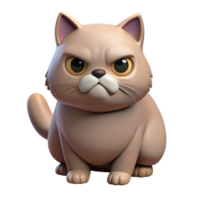 elegant minimalist A grumpy Persian cat, with a flat face authentic png