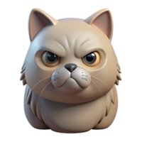 dramatic abstract A grumpy Persian cat, with a flat face authentic png