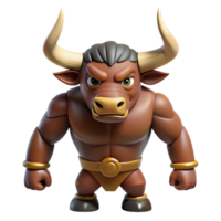 stunning vintage Minotaur, bull-headed monster, labyrinth creature, high resolution png