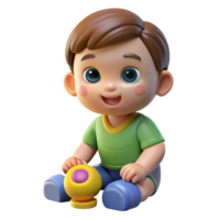 vibrant rustic Toddler playing with toy, toddler portrait, premium png
