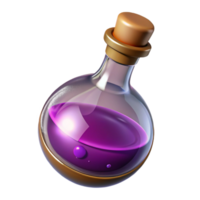 impressive classic A single, gleaming potion bottle filled with a swirling liquid, original png
