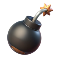 vibrant minimalist A cartoon-style bomb with a lit fuse, high resolution png