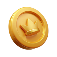 extraordinary vintage A single, gleaming gold coin with a royal insignia, premium png