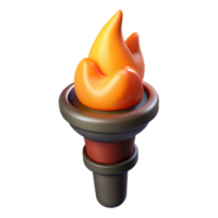 stunning rustic A stylized, burning torch with dripping wax, original png