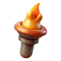 vibrant rustic A stylized, burning torch with dripping wax, 4K png