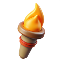 serene traditional A stylized, burning torch with dripping wax, authentic png