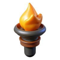 serene contemporary A stylized, burning torch with dripping wax, authentic png