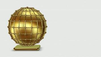 Rotation, Unique Golden Sphere, Looped, Shape, Luxury Design, Background video