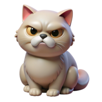 wonderful rustic A grumpy Persian cat, sitting, with a furrowed brow original png