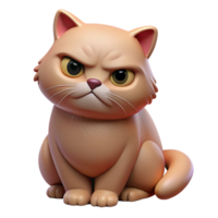 serene rustic A grumpy Persian cat, sitting, with a furrowed brow genuine png