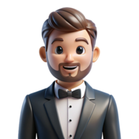 elegant rustic Groom in a tuxedo, high resolution png