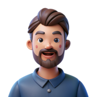 vibrant abstract Man with a beard and mustache, high quality png