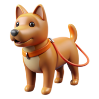impressive artistic Dog with a leash, professional png