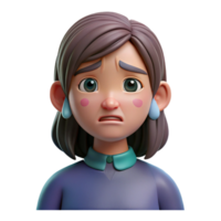 elegant classic Sad girl with tears in her eyes, premium png