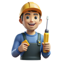stunning creative Electrician with screwdriver, high resolution png