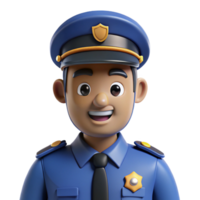 elegant artistic Police officer in uniform, premium png
