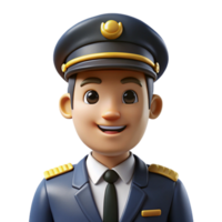 wonderful abstract Pilot in uniform, authentic png