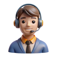 wonderful rustic Customer service representative with headset, high resolution png