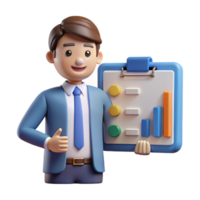 dramatic contemporary Project manager with Gantt chart, authentic png