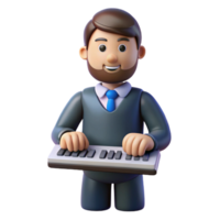 vibrant abstract Software engineer with keyboard, original png