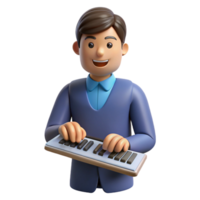 extraordinary modern Software engineer with keyboard, high quality png