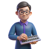 elegant creative Software engineer with keyboard, premium png
