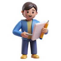 magnificent artistic Writer with pen and paper, professional png