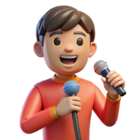magnificent abstract Singer holding microphone, detailed png