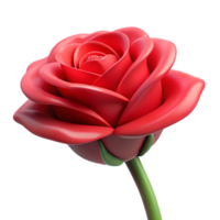 vibrant minimalist Single red rose high resolution png