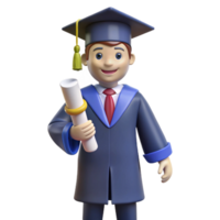 elegant rustic Graduate in a cap and gown holding a diploma high quality png