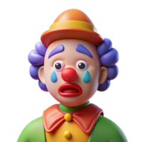magnificent creative Sad clown with colorful makeup high resolution png