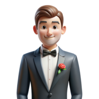 extraordinary abstract Groom in a tuxedo with a boutonniere genuine png