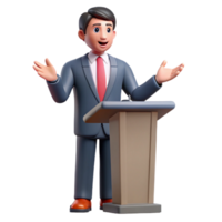 magnificent abstract Speaker giving a presentation with hand gestures high quality png