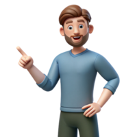 impressive rustic Man pointing to the left professional png