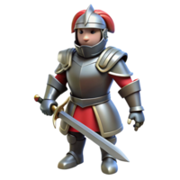 wonderful contemporary A brave knight, in full plate armor, sword at the ready, authentic png