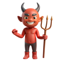 magnificent minimalist A mischievous imp, holding a pitchfork, devilish grin, exclusive png