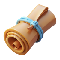 vibrant artistic A single, antique map, leading to a hidden treasure, rolled up and tied, exclusive png