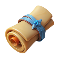 magnificent classic A single, antique map, leading to a hidden treasure, rolled up and tied, high quality png