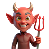 vibrant rustic A mischievous imp, holding a pitchfork, devilish grin, original png