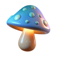 stunning minimalist A single, glowing mushroom, magical properties, spotted cap, high resolution png