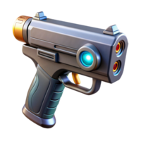 impressive creative Advanced laser pistol with digital targeting system detailed png