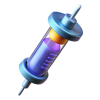 vibrant classic Genetic modification syringe with glowing liquid detailed png