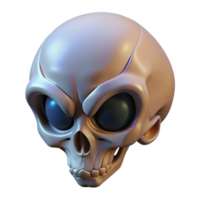 dramatic traditional Alien skull with intricate bone structure premium png